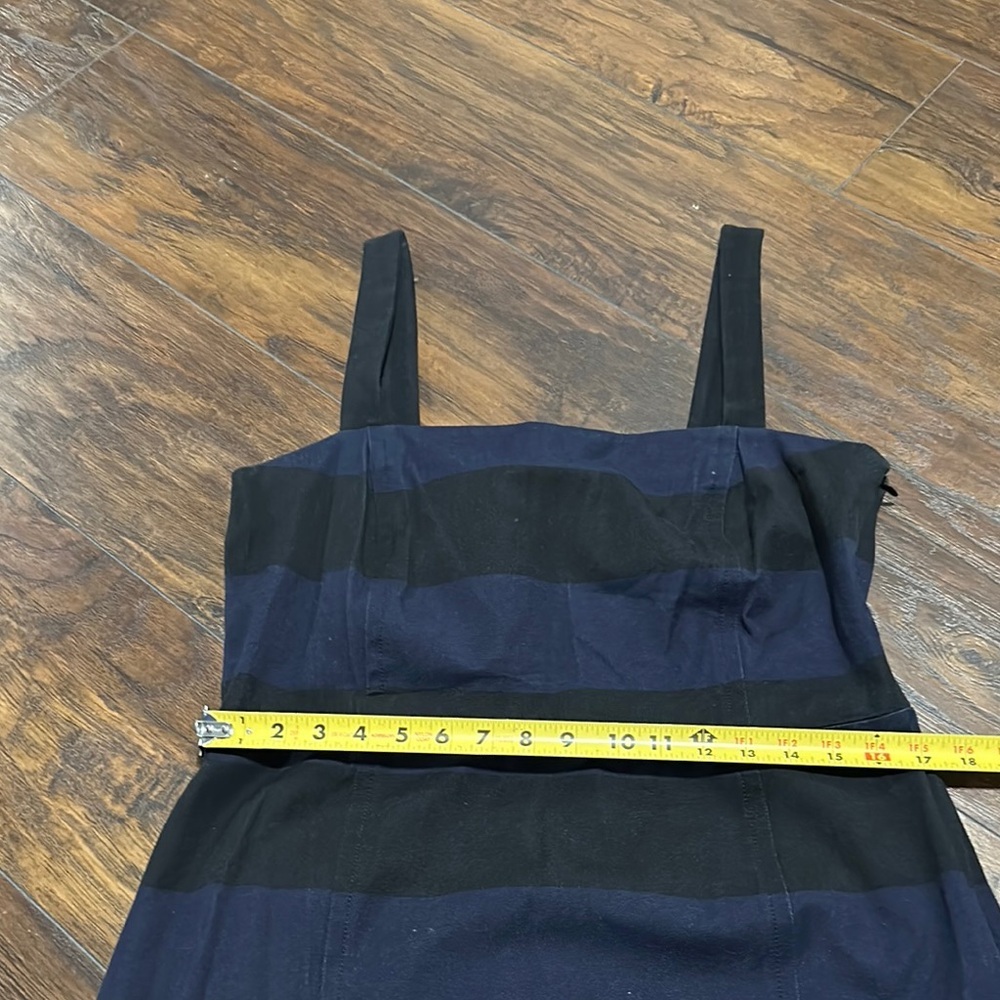 Banana Republic Black and Blue Striped Stretch Faded Denim Dress 16 Tall - Picture 5 of 14